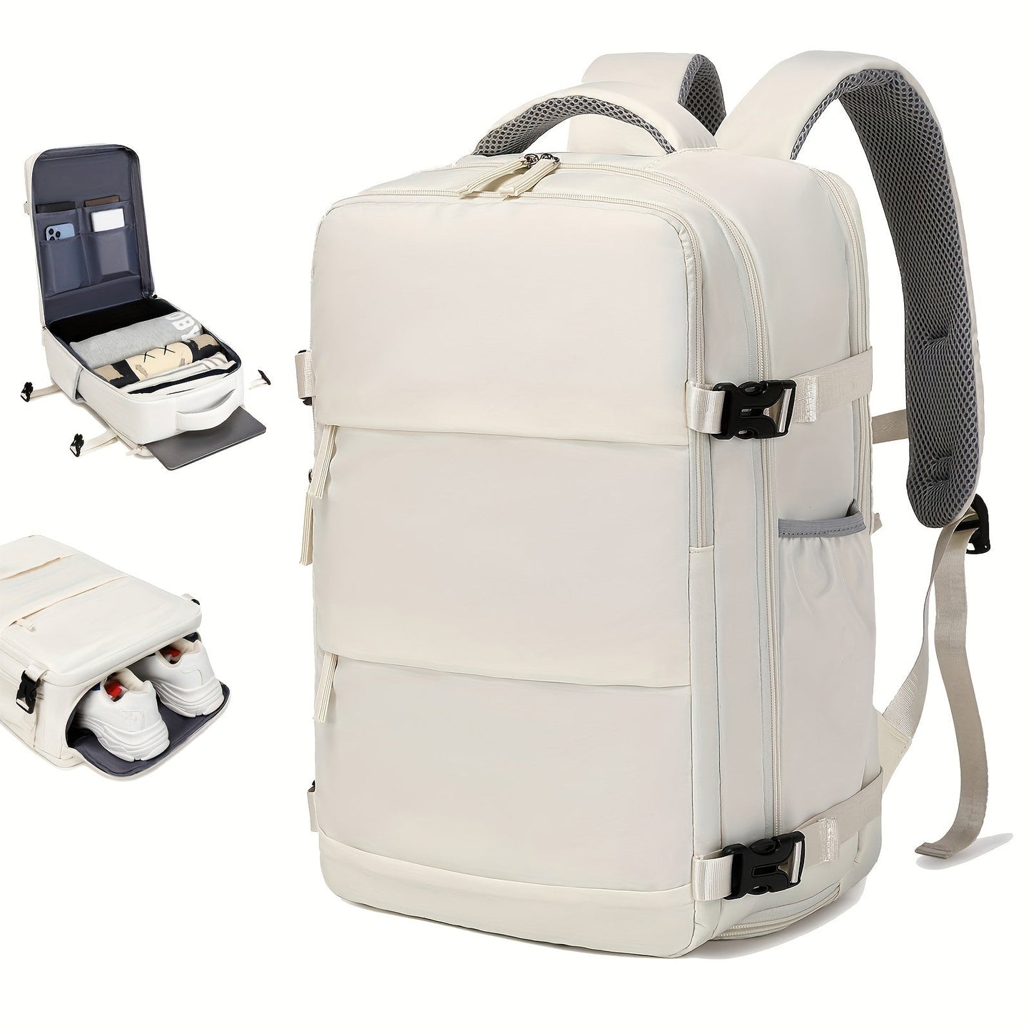 Large Capacity Travel Backpack with Shoe Compartment